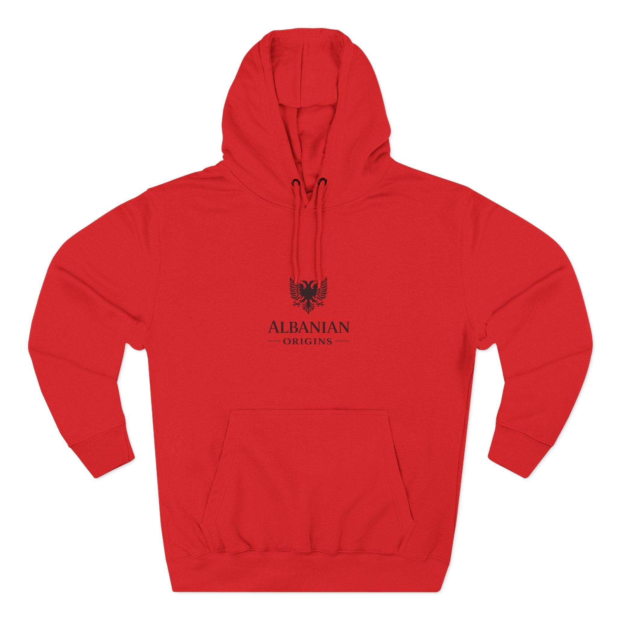 Three-Panel Fleece Hoodie - Albanian Origins Eagle