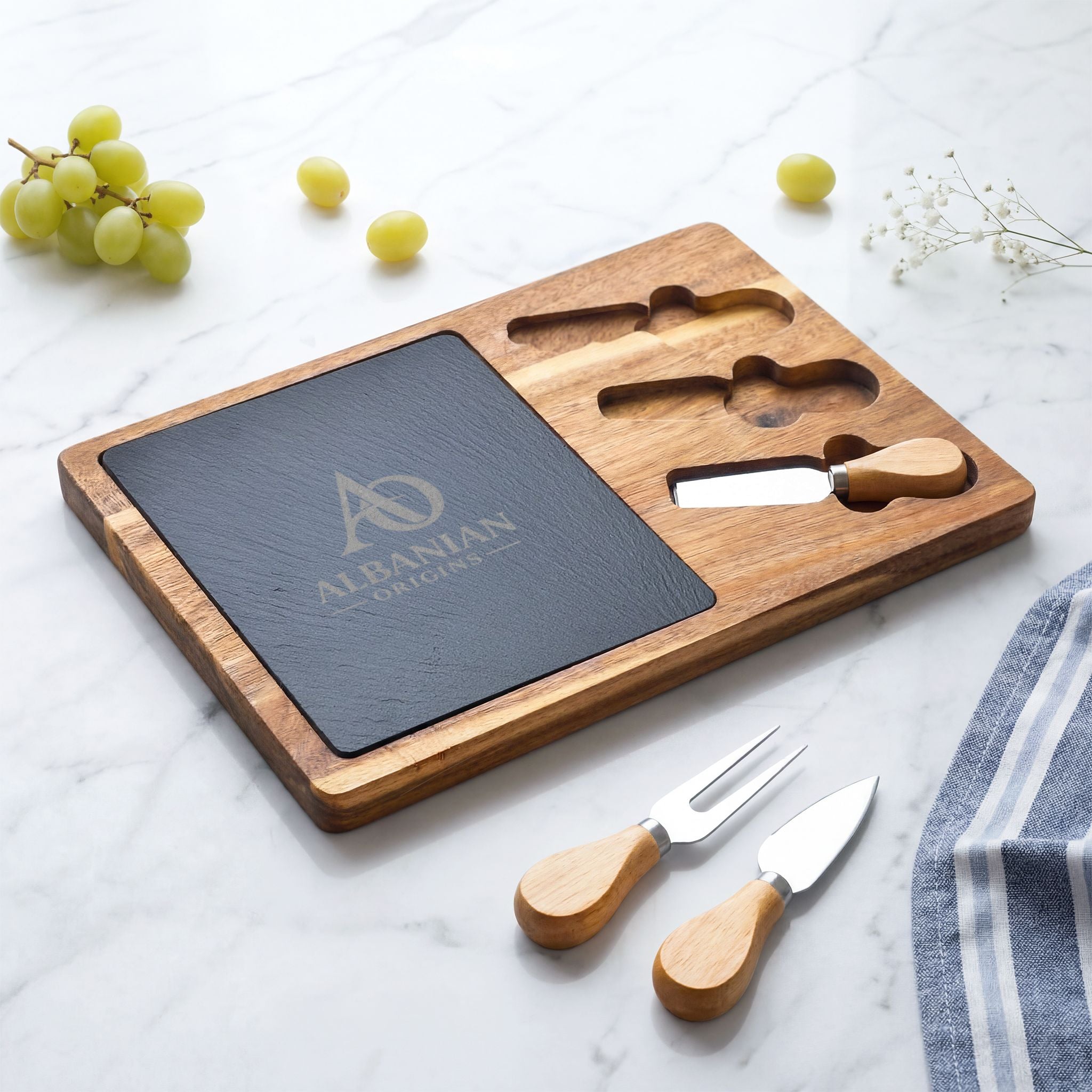 Charcuterie Board (Engraving) - Albanian Origins Logo