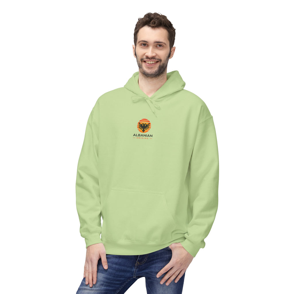 Unisex Midweight Softstyle Fleece Hoodie - Albanian Origins Sun Logo