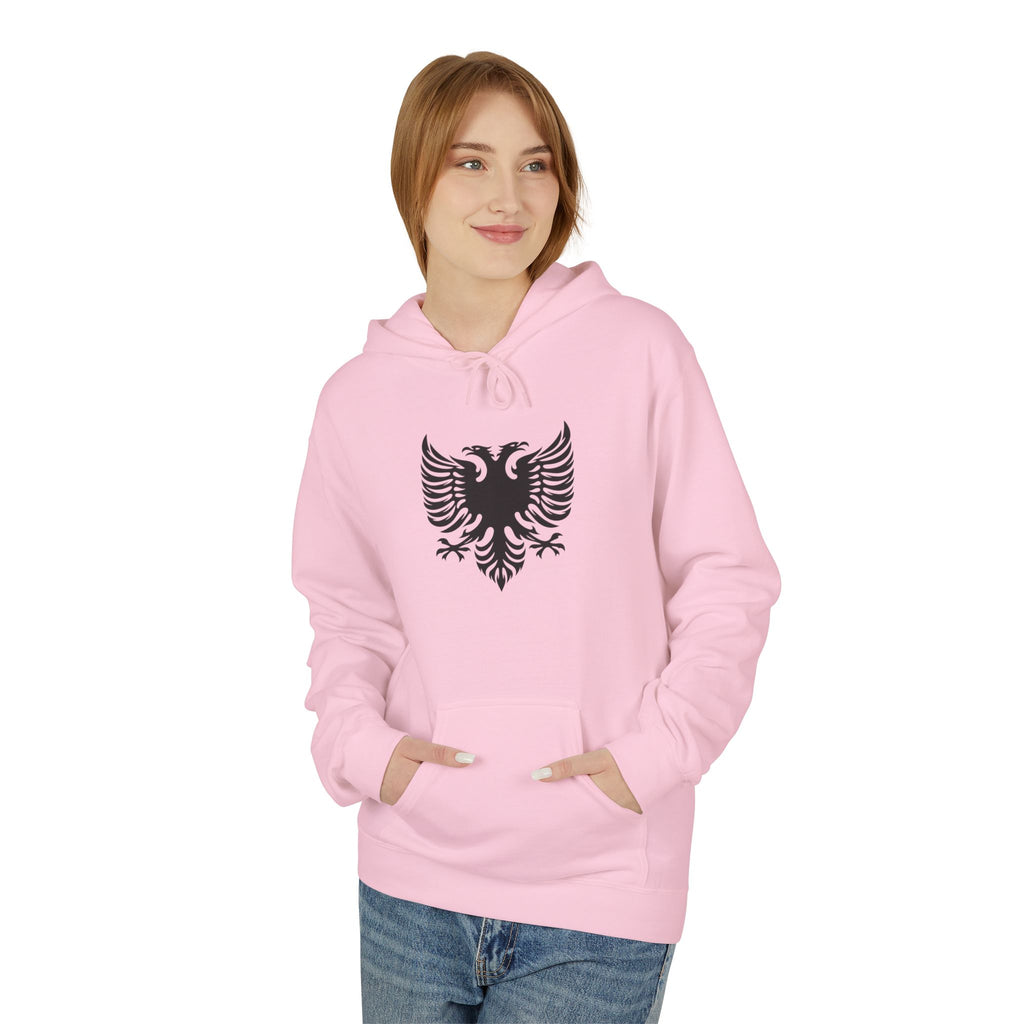 Unisex Midweight Softstyle Fleece Hoodie - Tribal Eagle Design - Albanian Origins