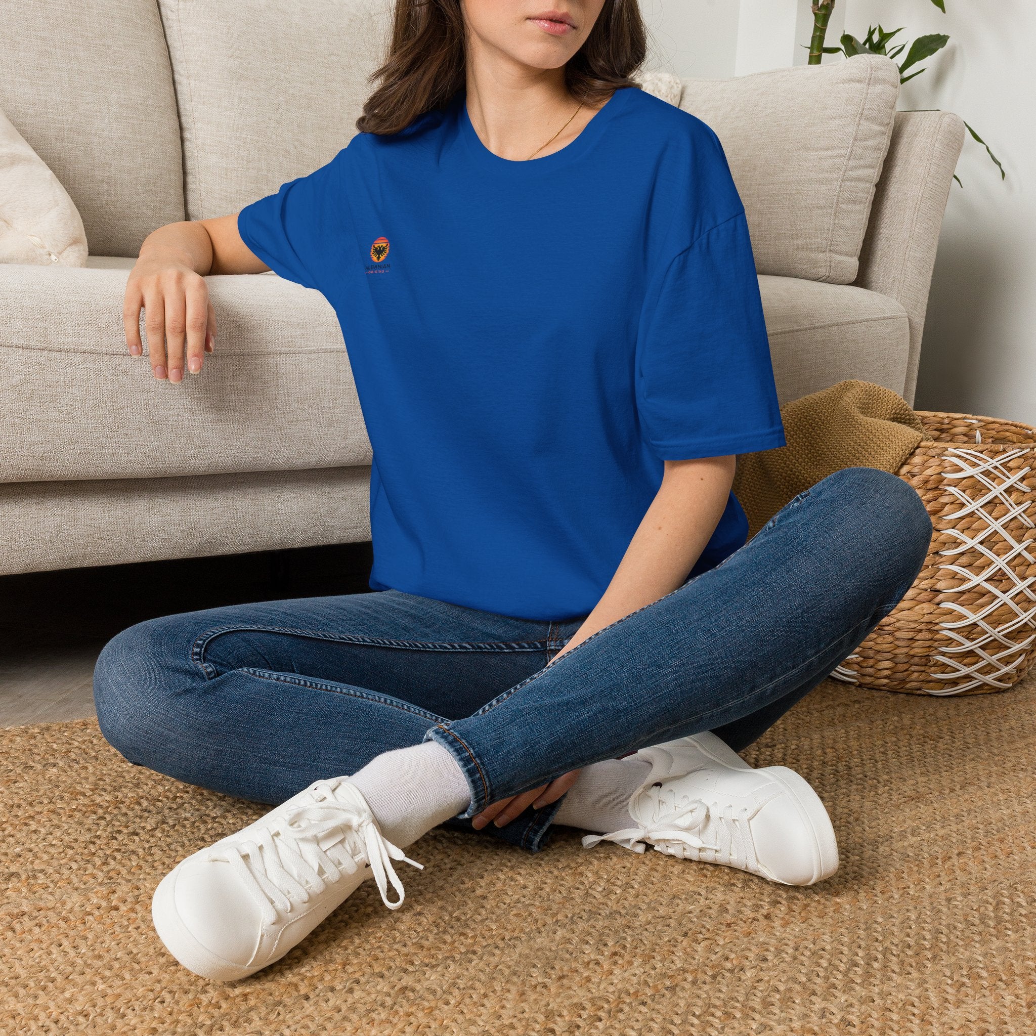 Unisex Softstyle T-Shirt - Small Albanian Origins Sun Logo