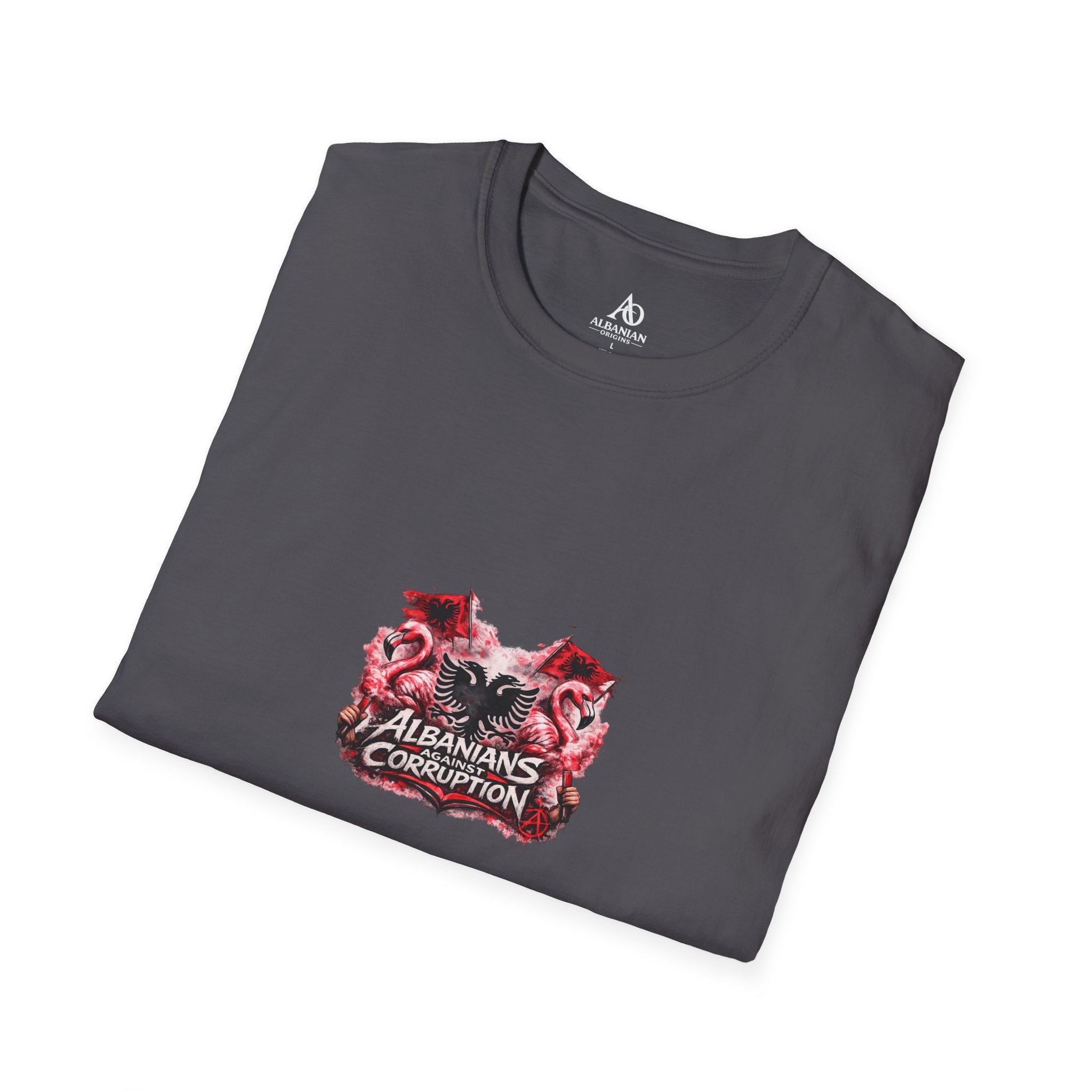 Unisex Softstyle T-Shirt - Albanians Against Corruption - Albanian Origins