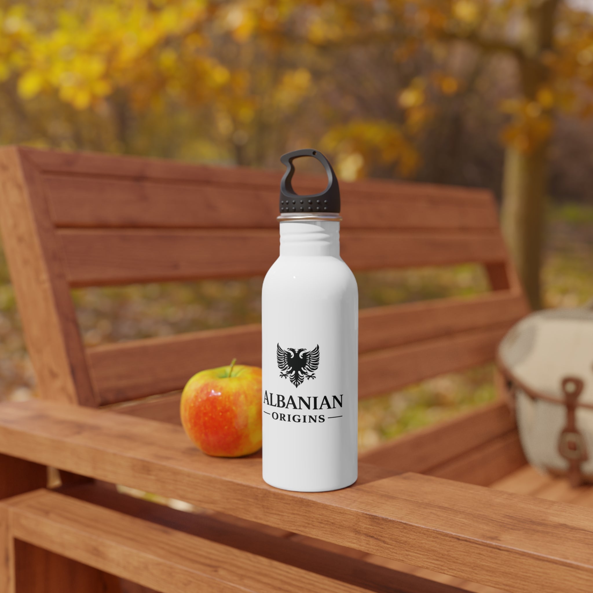 Stainless Steel Water Bottle - Albanian Origins Eagle Logo