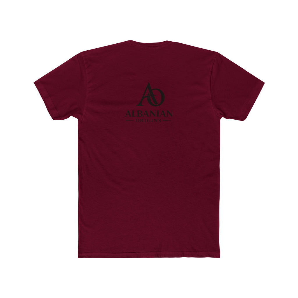 Unisex Cotton Crew Tee - Tribal Eagle Design - Albanian Origins Logo
