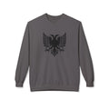 Unisex Midweight Softstyle Fleece Crewneck Sweatshirt - Tribal Eagle Design - Albanian Origins